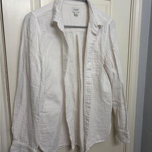 J. Crew Women's White Button Down Shirt